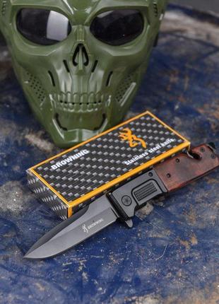 Ніж викидний browning black wood вт0961