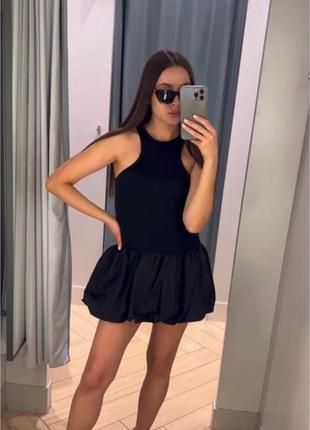 Платье bubble платье баббл платье h&m hm s 36 m 38 черное, молочное3 фото