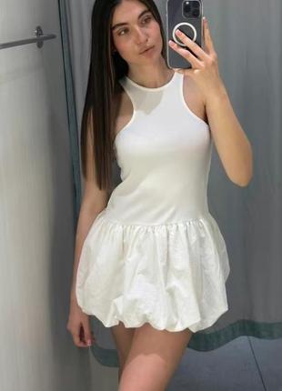 Платье bubble платье баббл платье h&m hm s 36 m 38 черное, молочное8 фото