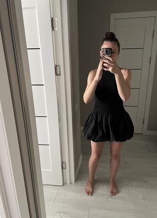 Платье bubble платье баббл платье h&m hm s 36 m 38 черное, молочное9 фото