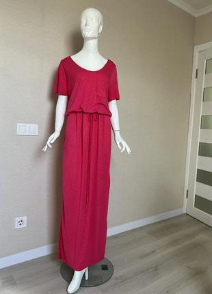 Красивое трикотажное платье длинное next