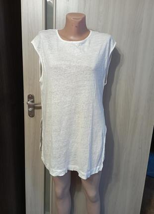 💯% лляна футболка massimo dutti