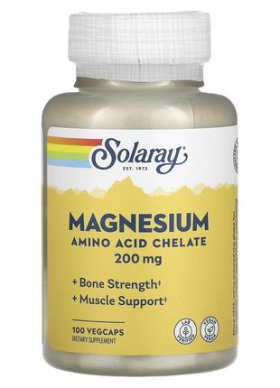 Solaray магній 200 мг 100 vegcaps хелат магнію магнезіум оксид для м'язів нервів кісток sor-04630