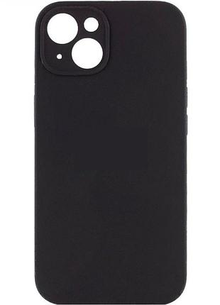Чехол с защитой камеры silicone case full apple iphone 15 plus black
