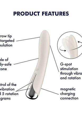 Вібратор satisfyer spinning vibe 1 beige 7