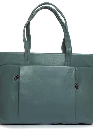 Сумка жіноча з довгими ручками колір хаки alex rai сумка з натуральної шкіри сумка на два відділення