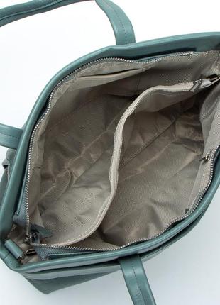 Сумка жіноча з довгими ручками колір хаки alex rai сумка з натуральної шкіри сумка на два відділення5 фото