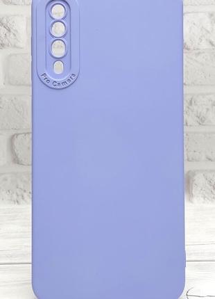Чехол tpu pro camera для телефона glass case samsung galaxy a30s/a50/a50s pink / a505 бампер с микрофиброй lilac