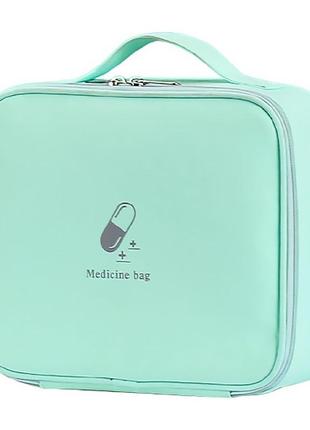 Медична сумка-органайзер niceland-120300 turquoise для зберігання ліків портативна аптечка дорожня
