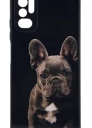 Чехол glass case для xiaomi redpoco x3 pro 5g стеклянный бампер черный собака