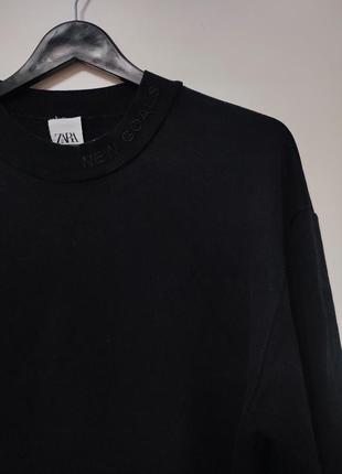 Толстовка реглан кофта чорна пряма широка zara man, розмір l - xl4 фото