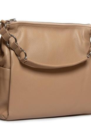 Городская сумка для девушкеи через плечо alex rai женская сумка цвет бежевый сумка из натуральной кожи2 фото