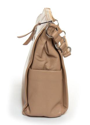 Городская сумка для девушкеи через плечо alex rai женская сумка цвет бежевый сумка из натуральной кожи5 фото