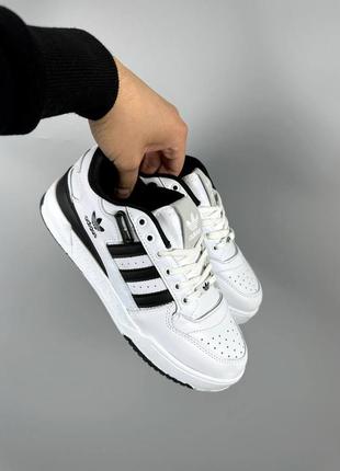 Adidas forum low white black2 фото