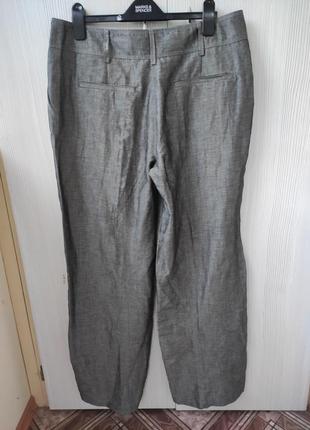 Качественные женские льняные брюки брюки длинные широкие, р. 50-52/sk16