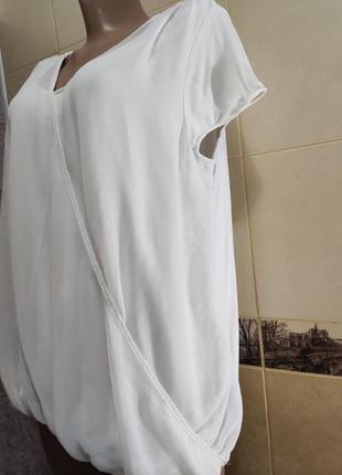 Біла легка елегантна блуза, 56 розмір3 фото