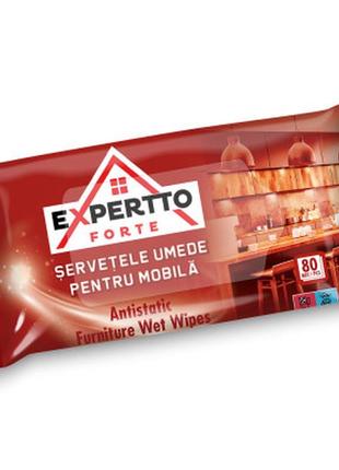 Вологі серветки expertto forte для меблів 80 шт