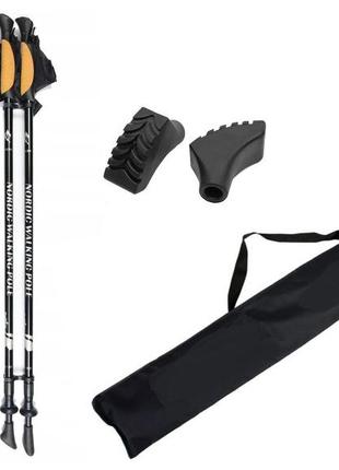 Комплект палки для скандинавской ходьбы nord sticks двухсекционные + чехол + наконечники