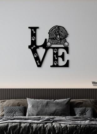 Панно love&paws пулі 20x20 см - картини та лофт декор з дерева на стіну.