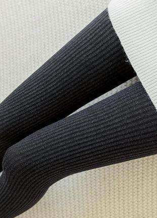 Колготки подростковые в рубчик темно-серые 140-170 см