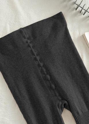 Колготки подростковые в рубчик темно-серые 140-170 см