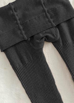 Колготки подростковые в рубчик темно-серые 140-170 см