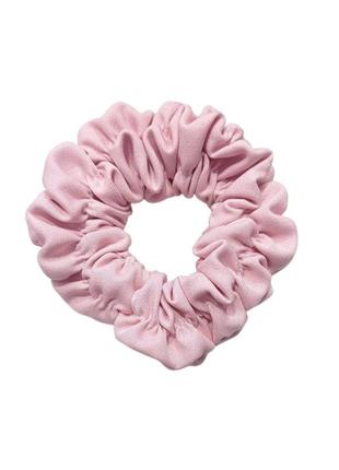 Гумка для волосся з костюмної тканини рожева 8 см hand made2 фото