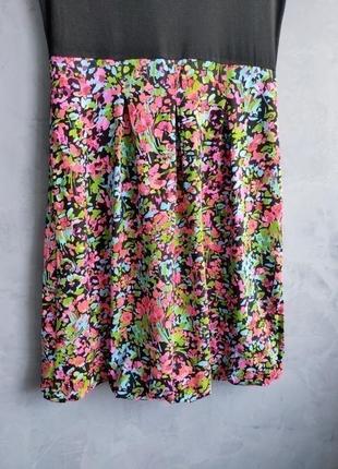 Комбинированное цветочное платье topshop4 фото