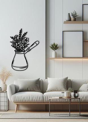 Декоративне панно з дерева, настінний декор для дому "кава в турці", оригінальний...