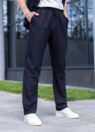 Штани брюки з льону чоловічі жіночі унісекс льон льняні2 фото