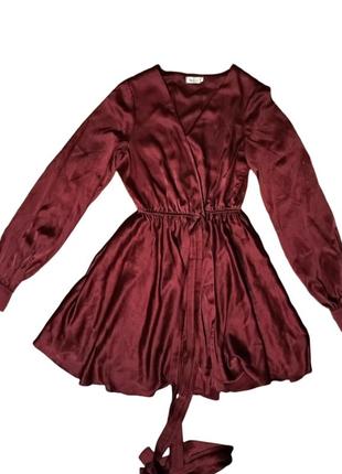 Сукня, плаття шовк армані кольору марсала, розмір m, l