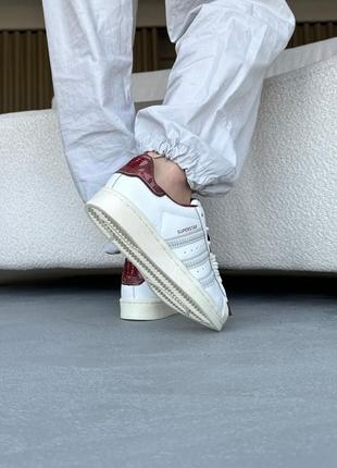 Женские кроссовки adidas superstar white/red5 фото