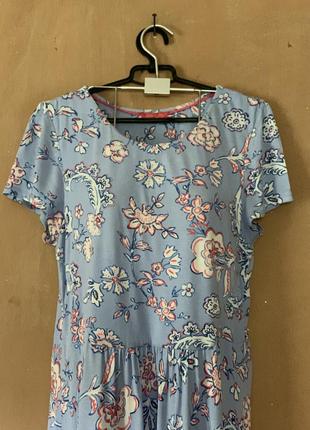 Ніжно голуба сукня квітчаста віскоза плаття розмір м2 фото