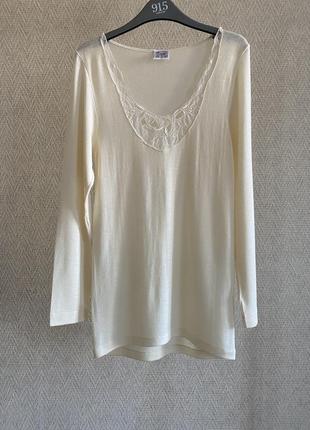 Лонгслив термобельё из шерсти и шёлка eusana naturel швейцария