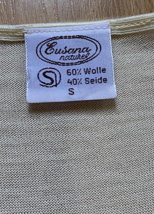 Лонгслив термобельё из шерсти и шёлка eusana naturel швейцария