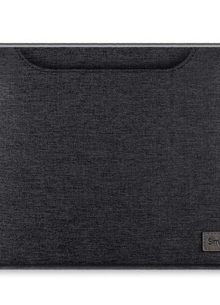 Сумка для ноутбука з діагоналлю до 16" laptop sleeve текстильна темно-сіра2 фото