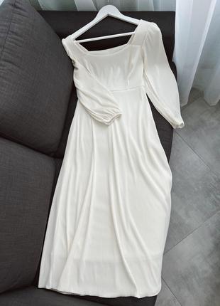 Красива сукня пліссе молочного кольору 46(м)1 фото