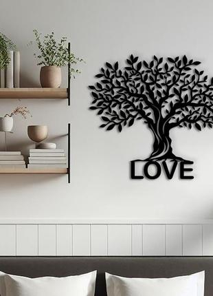 Интерьерная картина на стену, декор в комнату "семейное дерево love", оригинальный подарок 20x23 см