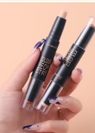 Карандаш для контуринга лица двухсторонний 2 в 1 lameila colour geomety contouring...