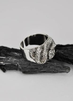 Серебряное кольцо змея2 фото