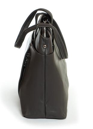 Молодіжна сумка жіноча темно-сіра alex rai сумка шкіряна через плече жіноча сумка міська4 фото
