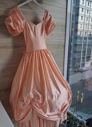 Платье винтажное свадебное бальное атласное историческое пышное принцессы pronuptia франция разм м1 фото