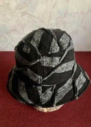 Текстильные шляпы панамы -чёрной серые в двух оттенках4 фото