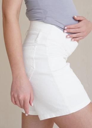 Джинсовые шорты для беременных, будущих мам с резинкой на животе6 фото