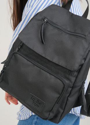 Компактний жіночий рюкзак klapan оксфорд чорний колір9 фото
