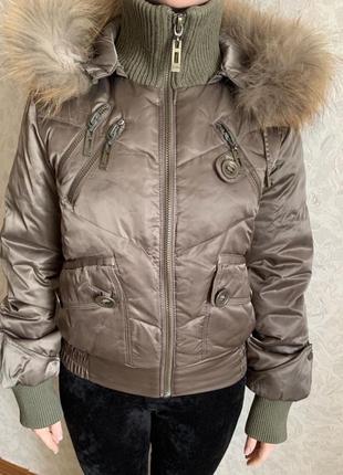 Пуховик с натуральным наполнителем clasna, р. s