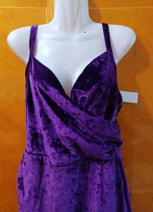 Новое изысканное велюровое вечернее платье сарафан р 16-44 от yours9 фото
