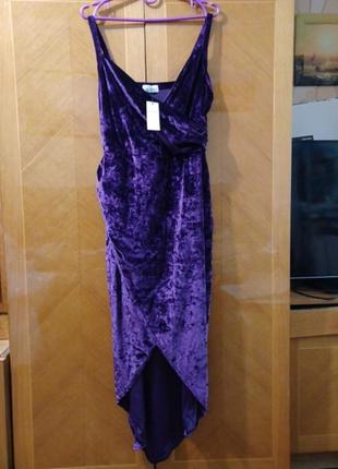 Новое изысканное велюровое вечернее платье сарафан р 16-44 от yours3 фото