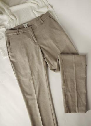 Класичні сіро-бежеві штани брюки h&m 36/6/68
