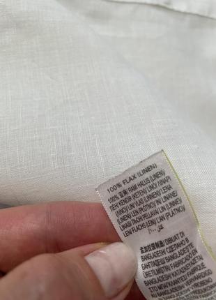 Рубашка белая льняная marks & spencer, 100% лен7 фото